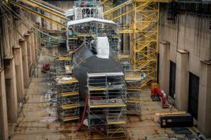 Le sous-marin Tourville, 3ème de la série Barracuda, à Cherbourg 