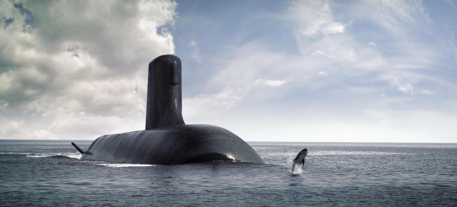 Illustration 3D du futur sous-marin australien (AFS)